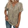 image:imageWIHOLL Womens Blouses Spring Tops Short Sleeve Shirts Dressy Casual Summer Vacation Fashion Clothing 2026Light Brown Leopard Print