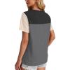 image:imageWIHOLL Womens Fashion 2026 Color Block Shirts Short Sleeve Crewneck Knitted Spring Summer Tops Casual TrendyGray Black