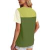 image:imageWIHOLL Womens Fashion 2026 Color Block Shirts Short Sleeve Crewneck Knitted Spring Summer Tops Casual TrendyGreen2