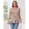 image:imageWIHOLL Womens Square Neck Tank Top0beige Flower