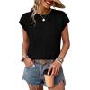 image:imageWIHOLL Womens Summer Cap Sleeve Crochet Tops Hollow Out Spring Sweaters Vacation Cruise Outfits Fashion Clothing 2026Ablack