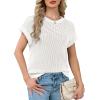 image:imageWIHOLL Womens Summer Cap Sleeve Crochet Tops Hollow Out Spring Sweaters Vacation Cruise Outfits Fashion Clothing 2026Awhite