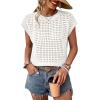 image:imageWIHOLL Womens Summer Cap Sleeve Crochet Tops Hollow Out Spring Sweaters Vacation Cruise Outfits Fashion Clothing 2026Awhite