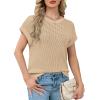 image:imageWIHOLL Womens Summer Cap Sleeve Crochet Tops Hollow Out Spring Sweaters Vacation Cruise Outfits Fashion Clothing 2026Bapricot