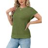 image:imageWIHOLL Womens Summer Cap Sleeve Crochet Tops Hollow Out Spring Sweaters Vacation Cruise Outfits Fashion Clothing 2026Carmy Green