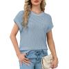image:imageWIHOLL Womens Summer Cap Sleeve Crochet Tops Hollow Out Spring Sweaters Vacation Cruise Outfits Fashion Clothing 2026Eblue
