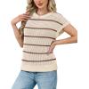 image:imageWIHOLL Womens Summer Cap Sleeve Crochet Tops Hollow Out Spring Sweaters Vacation Cruise Outfits Fashion Clothing 2026Japricot Coffee