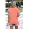 image:imageWIHOLL Womens Summer Tops Trendy 2026 Lace Crochet Cap Short Sleeve Shirts Crew Neck T Shirts Casual Loose BlousesThe Coral