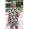 image:imageWIHOLL Womens Summer Tops Trendy 2026 Lace Crochet Cap Short Sleeve Shirts Crew Neck T Shirts Casual Loose BlousesThe Floral Beige