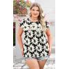 image:imageWIHOLL Womens Summer Tops Trendy 2026 Lace Crochet Cap Short Sleeve Shirts Crew Neck T Shirts Casual Loose BlousesThe Floral Beige