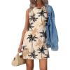image:imageWIHOLL Casual Dresses for Women Crewneck Sleeveless Tank Dress Summer Spring Boho Vacation ClothesKhaki Coconut Palm