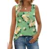 image:imageWIHOLL Womens Square Neck Tank Top0green Flower