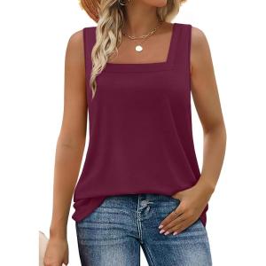 image:imageWIHOLL Womens Square Neck Tank Top2purple