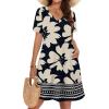 image:imageWIHOLL Boho Summer Dresses for Women Casual Loose T Shirt Dress with Pockets Beach Vacation Outfits S4XL06 Floral Chrysanthemum