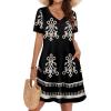 image:imageWIHOLL Boho Summer Dresses for Women Casual Loose T Shirt Dress with Pockets Beach Vacation Outfits S4XL06black Ethnic