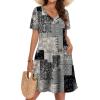 image:imageWIHOLL Boho Summer Dresses for Women Casual Loose T Shirt Dress with Pockets Beach Vacation Outfits S4XL06boho Black