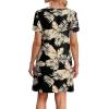 image:imageWIHOLL Boho Summer Dresses for Women Casual Loose T Shirt Dress with Pockets Beach Vacation Outfits S4XL06tropical Leaf