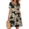 image:imageWIHOLL Boho Summer Dresses for Women Casual Loose T Shirt Dress with Pockets Beach Vacation Outfits S4XL06tropical Leaf