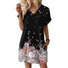 image:imageWIHOLL Dresses for Women 2026 Casual Summer Tshirt Dress Wedding Guest Dresses Fashion Beach Vacation ClothesBlack Ditsy Floral