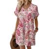 image:imageWIHOLL Dresses for Women 2026 Casual Summer Tshirt Dress Wedding Guest Dresses Fashion Beach Vacation ClothesPink Paisley