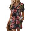 image:imageWIHOLL Dresses for Women 2026 Casual Summer Tshirt Dress Wedding Guest Dresses Fashion Beach Vacation ClothesPink Tropical Leaf