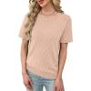 image:imageWIHOLL Short Sleeve Sweater for Women Trendy Summer Tops Crew Neck Business Casual Outfits 2026Apricot