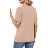 image:imageWIHOLL Short Sleeve Sweater for Women Trendy Summer Tops Crew Neck Business Casual Outfits 2026Apricot