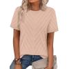 image:imageWIHOLL Short Sleeve Sweater for Women Trendy Summer Tops Crew Neck Business Casual Outfits 2026Apricot