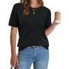 image:imageWIHOLL Short Sleeve Sweater for Women Trendy Summer Tops Crew Neck Business Casual Outfits 2026Black