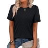 image:imageWIHOLL Short Sleeve Sweater for Women Trendy Summer Tops Crew Neck Business Casual Outfits 2026Black