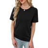image:imageWIHOLL Short Sleeve Sweater for Women Trendy Summer Tops Crew Neck Business Casual Outfits 2026Black