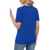 image:imageWIHOLL Short Sleeve Sweater for Women Trendy Summer Tops Crew Neck Business Casual Outfits 2026Blue