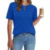 image:imageWIHOLL Short Sleeve Sweater for Women Trendy Summer Tops Crew Neck Business Casual Outfits 2026Blue
