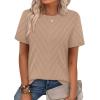 image:imageWIHOLL Short Sleeve Sweater for Women Trendy Summer Tops Crew Neck Business Casual Outfits 2026Coffee