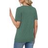 image:imageWIHOLL Short Sleeve Sweater for Women Trendy Summer Tops Crew Neck Business Casual Outfits 2026Grey Green