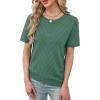 image:imageWIHOLL Short Sleeve Sweater for Women Trendy Summer Tops Crew Neck Business Casual Outfits 2026Grey Green