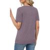 image:imageWIHOLL Short Sleeve Sweater for Women Trendy Summer Tops Crew Neck Business Casual Outfits 2026Grey Purple