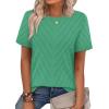 image:imageWIHOLL Short Sleeve Sweater for Women Trendy Summer Tops Crew Neck Business Casual Outfits 2026Lake Green