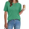 image:imageWIHOLL Short Sleeve Sweater for Women Trendy Summer Tops Crew Neck Business Casual Outfits 2026Lake Green