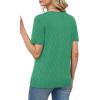 image:imageWIHOLL Short Sleeve Sweater for Women Trendy Summer Tops Crew Neck Business Casual Outfits 2026Lake Green