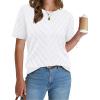 image:imageWIHOLL Short Sleeve Sweater for Women Trendy Summer Tops Crew Neck Business Casual Outfits 2026White
