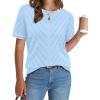 image:imageWIHOLL Short Sleeve Sweater for Women Trendy Summer Tops Crew Neck Business Casual Outfits 2026Z  Blue  White