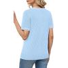 image:imageWIHOLL Short Sleeve Sweater for Women Trendy Summer Tops Crew Neck Business Casual Outfits 2026Z  Blue  White