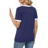 image:imageWIHOLL Short Sleeve Sweater for Women Trendy Summer Tops Crew Neck Business Casual Outfits 2026Z  Navy  White