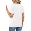 image:imageWIHOLL Short Sleeve Sweater for Women Trendy Summer Tops Crew Neck Business Casual Outfits 2026Z  White  Black