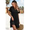 image:imageWIHOLL Summer Dresses for Women Casual V Neck Wedding Guest Dress Hawaiian Midi Dress Fashion Beach Vacation Clothes0black