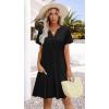 image:imageWIHOLL Summer Dresses for Women Casual V Neck Wedding Guest Dress Hawaiian Midi Dress Fashion Beach Vacation Clothes0black