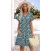 image:imageWIHOLL Summer Dresses for Women Casual V Neck Wedding Guest Dress Hawaiian Midi Dress Fashion Beach Vacation Clothes1blue Floral