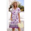image:imageWIHOLL Summer Dresses for Women Casual V Neck Wedding Guest Dress Hawaiian Midi Dress Fashion Beach Vacation Clothes1violet Garden