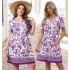 image:imageWIHOLL Summer Dresses for Women Casual V Neck Wedding Guest Dress Hawaiian Midi Dress Fashion Beach Vacation Clothes1violet Garden